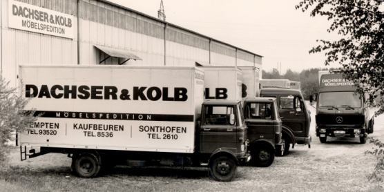 Historische Lkw-Flotte von DACHSER & KOLB – ein Blick in die Unternehmensgeschichte.