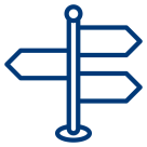 Icon Wegweiser – Symbol für die Ermittlung des optimalen Transportwegs
