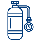 Icon Hochdruckbehälter mit Manometer – Symbol für Druckgasflaschen
