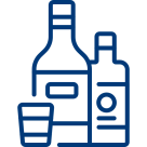 Icon: Flaschen und Glas – Symbol für Drogen und Alkohol