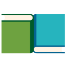 Icon mit zwei Büchern, Symbol für Anleitung zum richtigen Verpacken