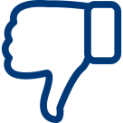 Icon Daumen runter – Nachteile des selbstorganisierten Umzugs