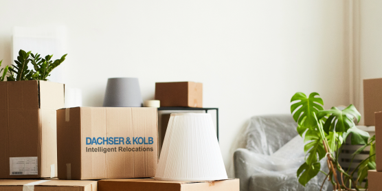 Umzugskartons in leerer Wohnung als Symbol für bevorstehende Wohnungsauflösung nach Kündigung der Wohnung