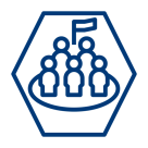 Icon: Symbol für Einwohnerzahl mit Personengruppe und Fahne