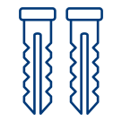 Icon mit zwei Dübeln als Symbol für Dübelarbeiten
